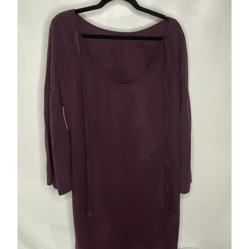 Cloth & Stone Anthropologie Purple Bell Sleeve Tunic Dress NWT Size S Made in US - Picture 3 of 12